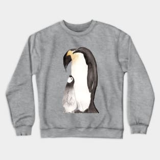 Fathers day gift for father penguin with baby penguin Crewneck Sweatshirt